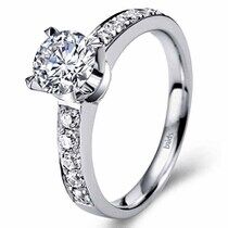 обзорное фото Кольцо для помолвки с бриллиантами белое золото 030899  Золотые кольца для помолвки с бриллиантом