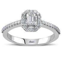 обзорное фото Невероятное кольцо с бриллиантами в белом золоте 039213  Золотые кольца с бриллиантами