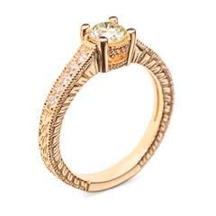 Золотые кольца помолвочные с бриллиантом