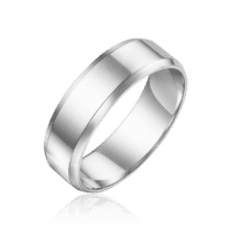 обзорное фото Обручальное кольцо из белого золота Американка 037111  Золотые кольца