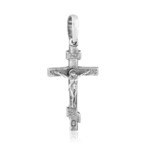 обзорное фото Нательный крестик из серебра 925 пробы 036996  Серебряные подвески крестики
