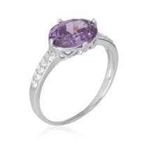 обзорное фото Серебряное кольцо с фианитами 024850  Серебряные кольца с фианитом