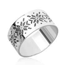 обзорное фото Серебряное кольцо 925 пробы с орнаментом Вышиванка 037676  Серебряная Украинская символика