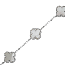обзорное фото Серебряный браслет с перламутром 027756  Серебряные женские браслеты