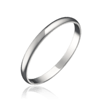 обзорное фото Тонкое обручальное кольцо классическое из белого золота 037113  Золотые кольца