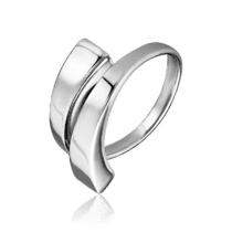 обзорное фото Стильное серебряное кольцо без камней 036452  Серебряные кольца