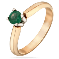 обзорное фото Удивительное золотое кольцо с изумрудом 039017  Золотые кольца с изумрудом