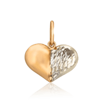 обзорное фото Золотой подвес Сердце с алмазной гранью 036251  Золотые подвески