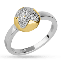 обзорное фото Серебряное кольцо с фианитами 028004  Серебряные кольца со вставками