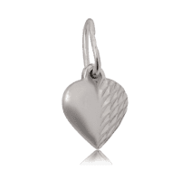 обзорное фото Серебряный кулон сердечко с алмазной гранью 024223  Серебряные подвески без вставок