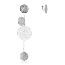 обзорное фото Ассиметричные серебряные серьги Круги 035939  Серебряные серьги