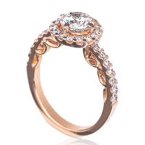 обзорное фото Кольцо с бриллиантами 023332  Золотые кольца с бриллиантами