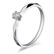 оглядове фото Каблучка для заручин з діамантом із білого золота 024578