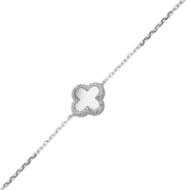 обзорное фото Серебряный браслет с перламутром 027760  Серебряные женские браслеты