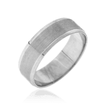 обзорное фото Обручальное кольцо матовое из белого золота 036766  Золотые кольца
