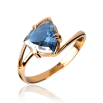 обзорное фото Золотое кольцо с топазом Венесуэла 033506  Золотые кольца