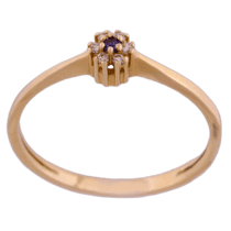 обзорное фото Золотое кольцо с сапфиром и бриллиантами 11769  Золотые кольца с сапфиром