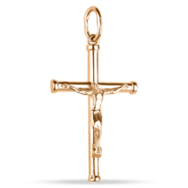 обзорное фото Золотой православный крестик без вставок 038865  Золотые крестики православные