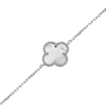 оглядове фото Срібний браслет в стилі Van Cleef з перламутром 027758