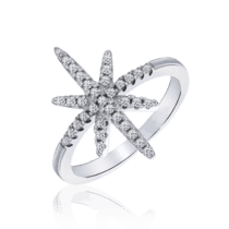обзорное фото Женское серебряное кольцо с фианитами 031257  Серебряные кольца со вставками