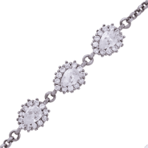 обзорное фото Серебряный браслет с цирконием 1114  Серебряные женские браслеты
