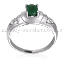 обзорное фото Золотое кольцо с изумрудом и бриллиантами 10290/1  Золотые кольца с изумрудом