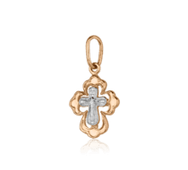обзорное фото Золотой крестик без вставок 028080  Золотые крестики православные