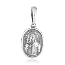 обзорное фото Серебряная ладанка Святая великомученица Ирина 036998  Серебряные подвески иконки
