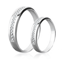 обзорное фото Обручальное кольцо с бриллиантами 023182  Обручальные кольца с бриллиантами