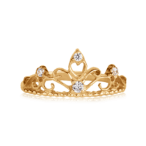 обзорное фото Золотое кольцо с фианитами Принцесса 025420  Золотые кольца Короны