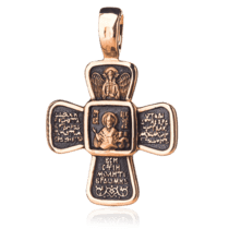 обзорное фото Золотой православный крестик 024658  Золотые крестики православные