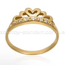 обзорное фото Золотое кольцо Корона 1464  Золотые кольца Короны