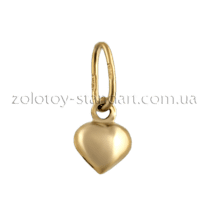 обзорное фото Золотой подвес Сердечко 62048  Золотые подвески сердечка