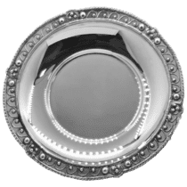 обзорное фото Серебряное блюдце с ажурной каймой 035558  Серебряные икорницы, блюдца, тарелки и миски