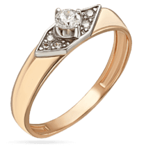 обзорное фото Золотое кольцо с бриллиантами 036004  Золотые кольца с бриллиантами