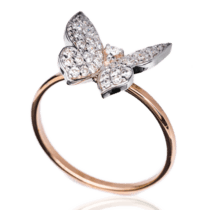 обзорное фото Кольцо Бабочка с бриллиантами 023305  Золотые кольца с бриллиантами
