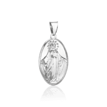 обзорное фото Ладанка из серебра Дева Мария 035211  Серебряные подвески иконки