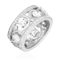 обзорное фото Серебряное кольцо с фианитами 024711  Серебряные кольца с фианитом