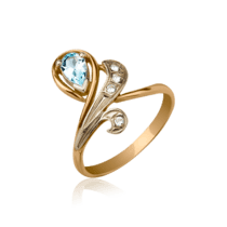 обзорное фото Золотое кольцо с топазом 101031  Золотые кольца с топазом