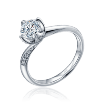 обзорное фото Помолвочное кольцо из белого золота с бриллиантами 031092  Золотые кольца