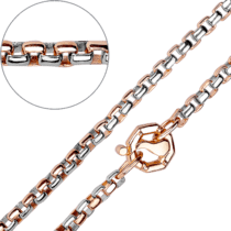 обзорное фото Цепочка Венецианского плетения в комбинированном золоте 032153  Полновесные золотые цепочки