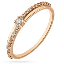 обзорное фото Женское золотое кольцо с бриллиантами 035994  Золотые кольца с бриллиантами