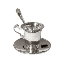 обзорное фото Серебряная кофейная чашка с блюдцем 031455  Наборы столового серебра