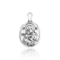 обзорное фото Серебряная ладанка Владимирская икона Божией Матери 035480  Серебряные подвески иконки