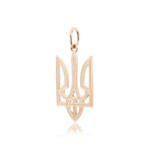обзорное фото Золотой кулон Герб Украины 031389  Украинская символика из золота и серебра