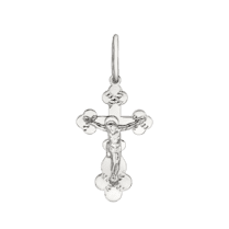 обзорное фото Серебряный православный крестик с распятием 037405  Серебряные подвески крестики