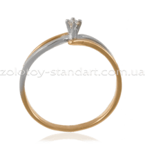 обзорное фото Кольцо с бриллиантом s12149  Золотые кольца для помолвки с бриллиантом