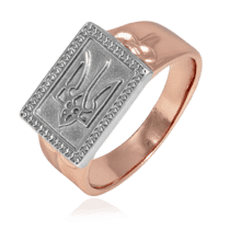 обзорное фото Серебряное кольцо Трезубец 024709  Украинская символика из золота и серебра