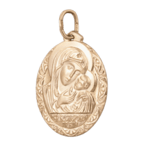 обзорное фото Золотая иконка Божией Матери Касперовская 1,4,0277  Золотые подвески иконки
