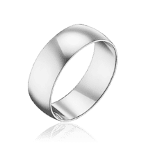 обзорное фото Классическое обручальное кольцо из белого золота 037110  Золотые кольца